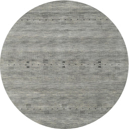 Round Machine Washable Contemporary Dark Gray Rug, wshcon2520