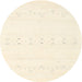 Round Contemporary Peach Beige Solid Rug, con2521