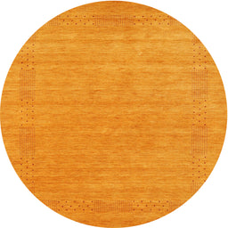 Round Contemporary Dark Orange Modern Rug, con2523