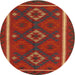 Round Machine Washable Contemporary Sienna Brown Rug, wshcon2526