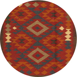 Round Machine Washable Contemporary Saddle Brown Rug, wshcon2527