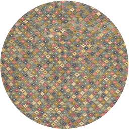 Round Machine Washable Contemporary Brown Rug, wshcon2532