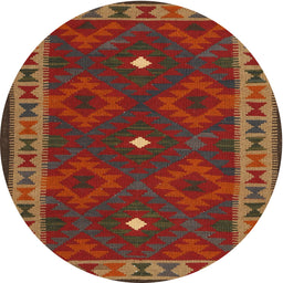 Round Machine Washable Contemporary Sienna Brown Rug, wshcon2545