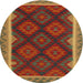 Round Machine Washable Contemporary Light Brown Rug, wshcon2546