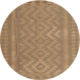 Round Contemporary Light Brown Southwestern Rug, con2547
