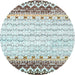 Round Contemporary Army Brown Modern Rug, con2551