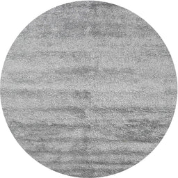 Round Machine Washable Contemporary Grey Gray Rug, wshcon2552