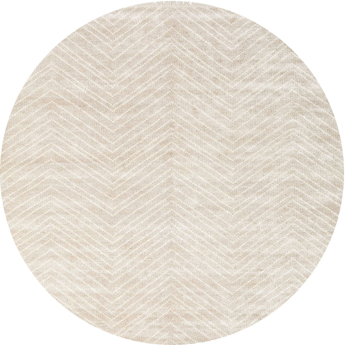 Round Contemporary Champagne Beige Solid Rug, con2553