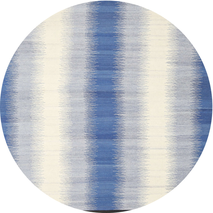 Round Contemporary Dark White Beige Modern Rug, con2555