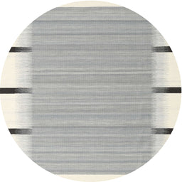 Round Contemporary Dark White Beige Modern Rug, con2556