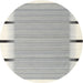 Round Contemporary Dark White Beige Modern Rug, con2556