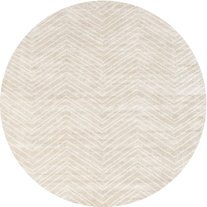Round Contemporary Champagne Beige Solid Rug, con2565