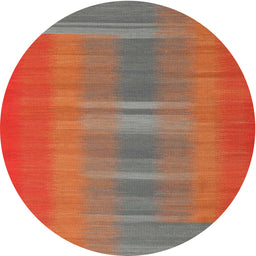 Round Contemporary Dark Almond Brown Modern Rug, con2572