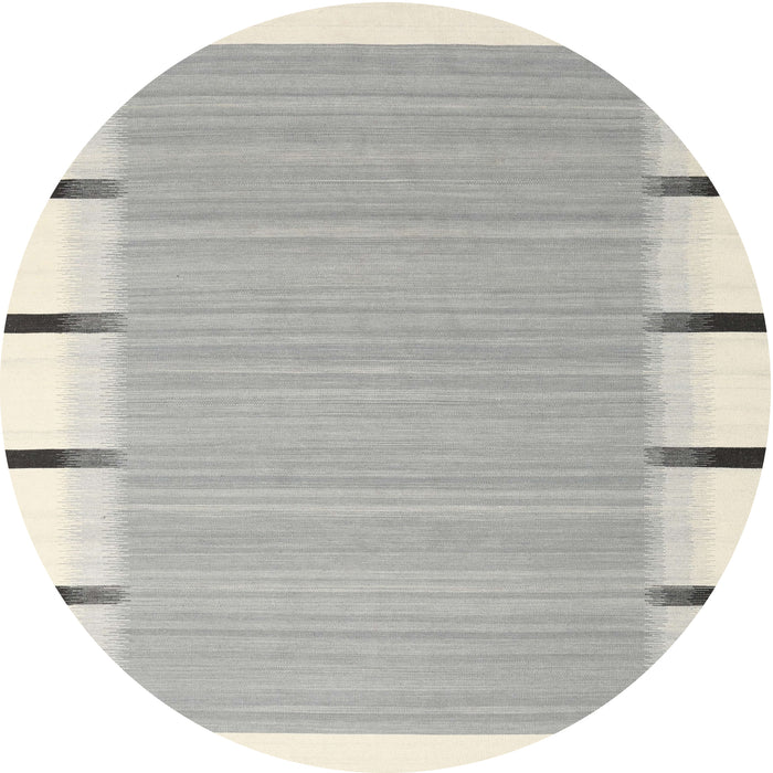 Round Machine Washable Contemporary Gunmetal Gray Rug, wshcon2574