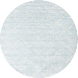 Round Machine Washable Contemporary Lavender Blue Rug, wshcon2581