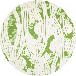 Round Contemporary Green Modern Rug, con258
