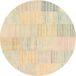 Round Machine Washable Contemporary Brown Rug, wshcon2597