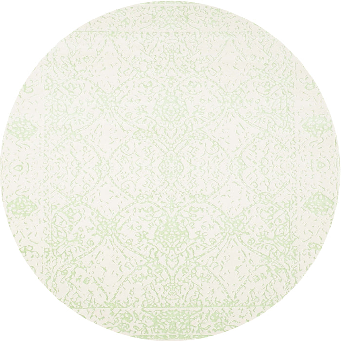 Round Machine Washable Contemporary White Gold Rug, wshcon259