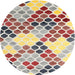 Round Contemporary Cherry Red Modern Rug, con2606