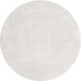 Round Machine Washable Contemporary Dark White Beige Rug, wshcon2608