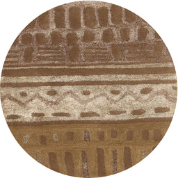 Round Machine Washable Contemporary Saddle Brown Rug, wshcon2609