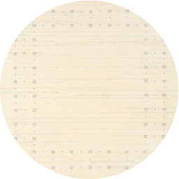 Round Machine Washable Contemporary Navajo White Rug, wshcon2612