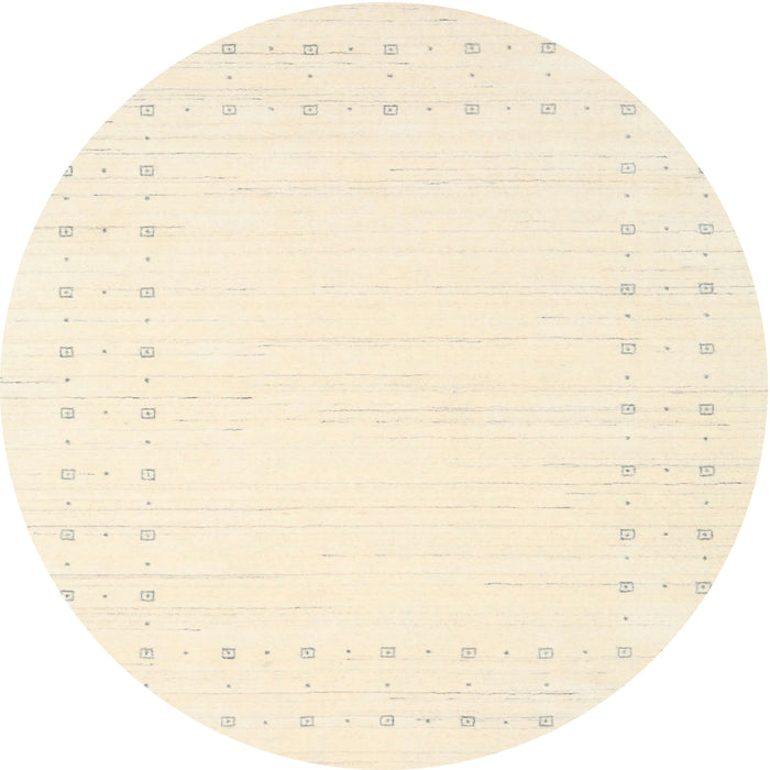 Round Contemporary Navajo White Gold Solid Rug, con2612