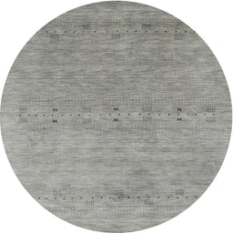 Round Contemporary Dark Gray Modern Rug, con2613