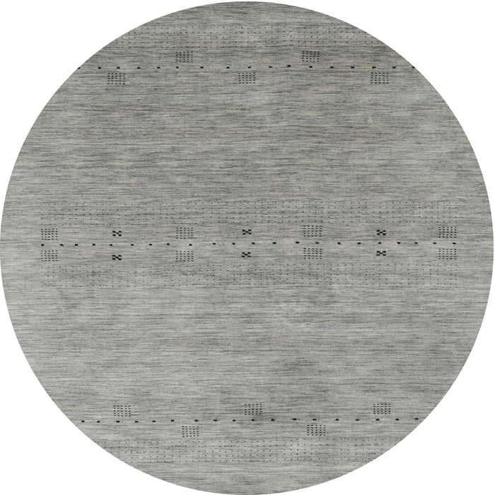 Round Machine Washable Contemporary Dark Gray Rug, wshcon2613