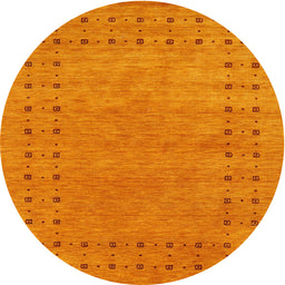 Round Contemporary Orange Red Modern Rug, con2614