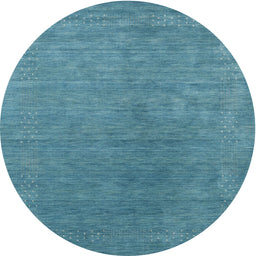 Round Contemporary Blue Green Modern Rug, con2616