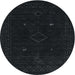 Round Contemporary Gunmetal Green Modern Rug, con2618