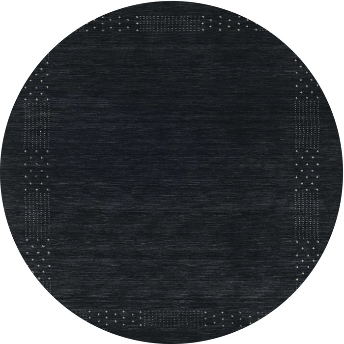 Round Contemporary Gunmetal Green Modern Rug, con2619
