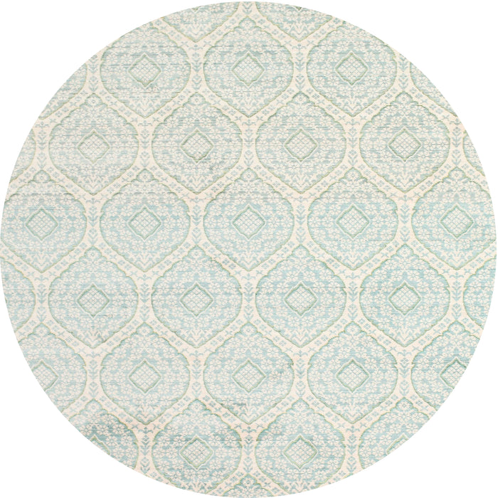 Round Contemporary Pale Silver Gray Modern Rug, con261