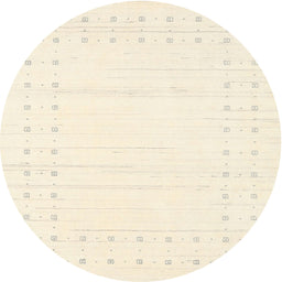 Round Machine Washable Contemporary Peach Beige Rug, wshcon2620