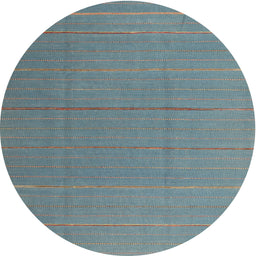 Round Machine Washable Contemporary Grayish Turquoise Green Rug, wshcon2630