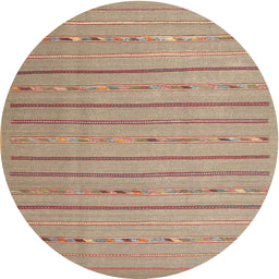 Round Contemporary Rust Pink Modern Rug, con2631