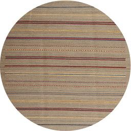 Round Contemporary Camel Brown Modern Rug, con2632