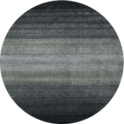 Round Machine Washable Contemporary Gunmetal Green Rug, wshcon2643