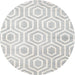 Round Contemporary Silver Gray Modern Rug, con2647