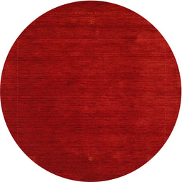 Round Machine Washable Contemporary Neon Red Rug, wshcon2648