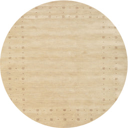 Round Contemporary Brown Gold Solid Rug, con2650