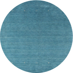 Round Contemporary Blue Ivy Blue Modern Rug, con2651
