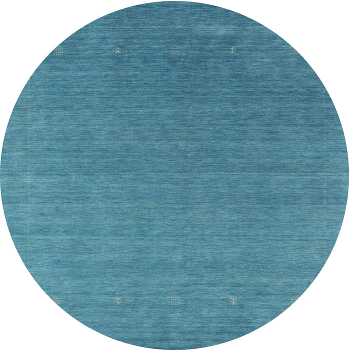 Round Contemporary Blue Ivy Blue Modern Rug, con2651