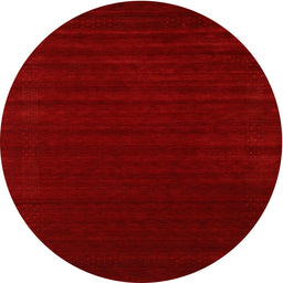 Round Machine Washable Contemporary Red Rug, wshcon2654