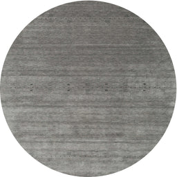 Round Machine Washable Contemporary Gunmetal Gray Rug, wshcon2658