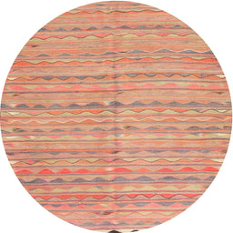 Round Machine Washable Contemporary Sandy Brown Rug, wshcon2672