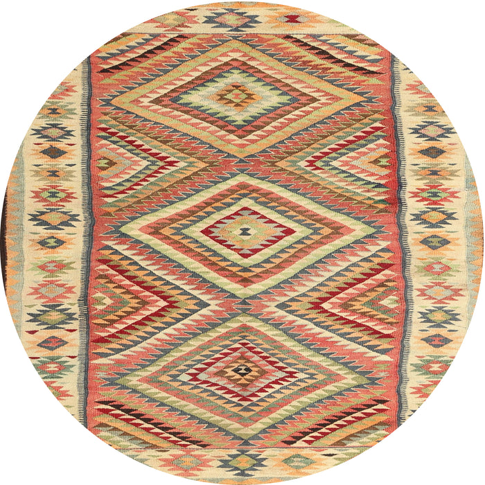 Round Machine Washable Contemporary Red Rug, wshcon2673