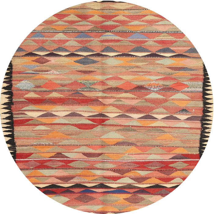 Round Machine Washable Contemporary Sand Brown Rug, wshcon2682