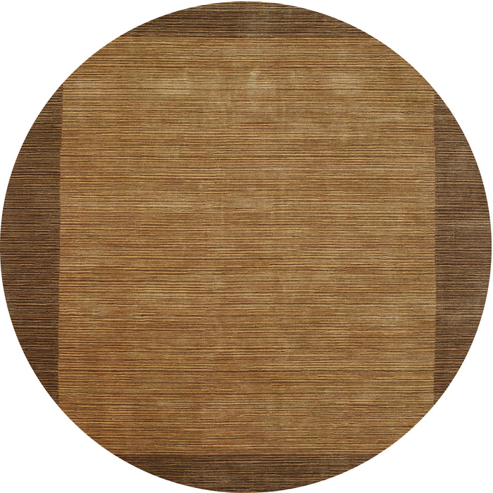 Round Contemporary Saddle Brown Modern Rug, con268